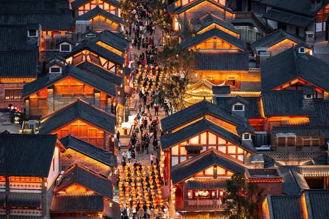 重庆十八梯:月色灯火满山城